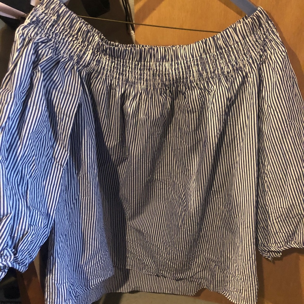 Off the shoulder striped top